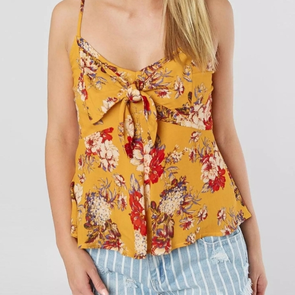 Mustard Yellow Tank Top with Bow